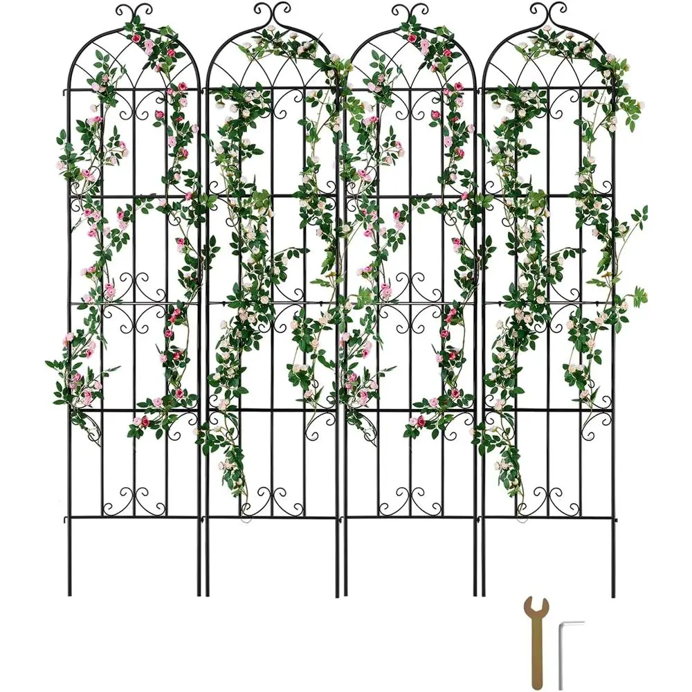 

87 x 20 Metal Garden Trellis, 4-Pack, Outdoor Support for Climbing Plants and Vines