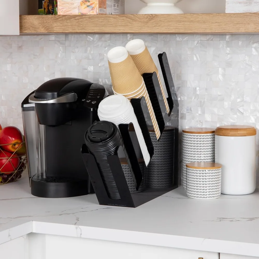 

Диспенсер для чашек и крышек, Настольный орган, Кофе-бар, Чашка для напитков, Кухня, Спальня, 4 дюйма Д x 18 дюймов Ш x 16 дюймов В, Черный