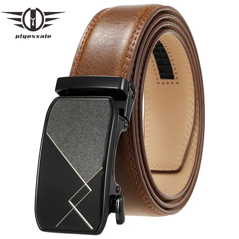 

Top Quality Leather Belt Men Automatic Buckle Black Red Brown Cowhide Belts Youth Man Fashion Business Trouser Waistband G924