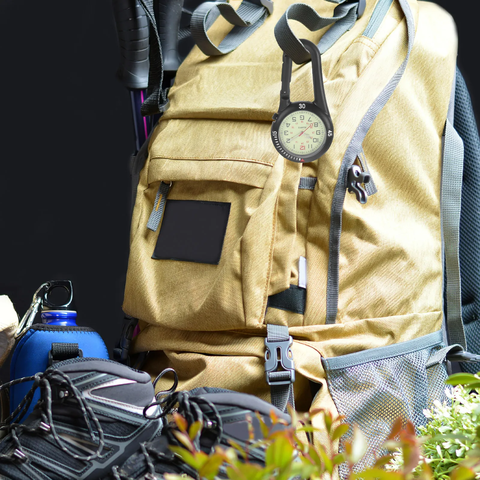 

Multifunctional Quartz Light Backpack Buckle Belt Loop Mountaineering Buckle For Outdoor Sports Fans Black White