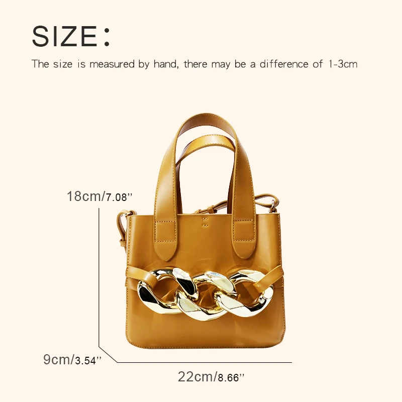 England Style Bag For Women Luxury Designer Handbag Purse 2024 New In PU Thick Chain With Inner Pocket Top Handle Small Shoulder