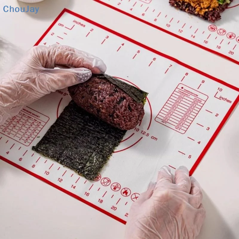 ♥Silicone Baking Mat Set (5 Sizes) - Non-Stick Dough Rolling Mat with Measurement Scale & Temperature Guide