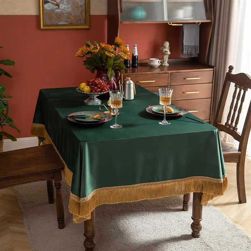 

EIFLOY-Velvet Table Cloths for Dining Table, Rectangular, Party, Square Coffee Table Cover, Home Decor, Soft, Solid Color
