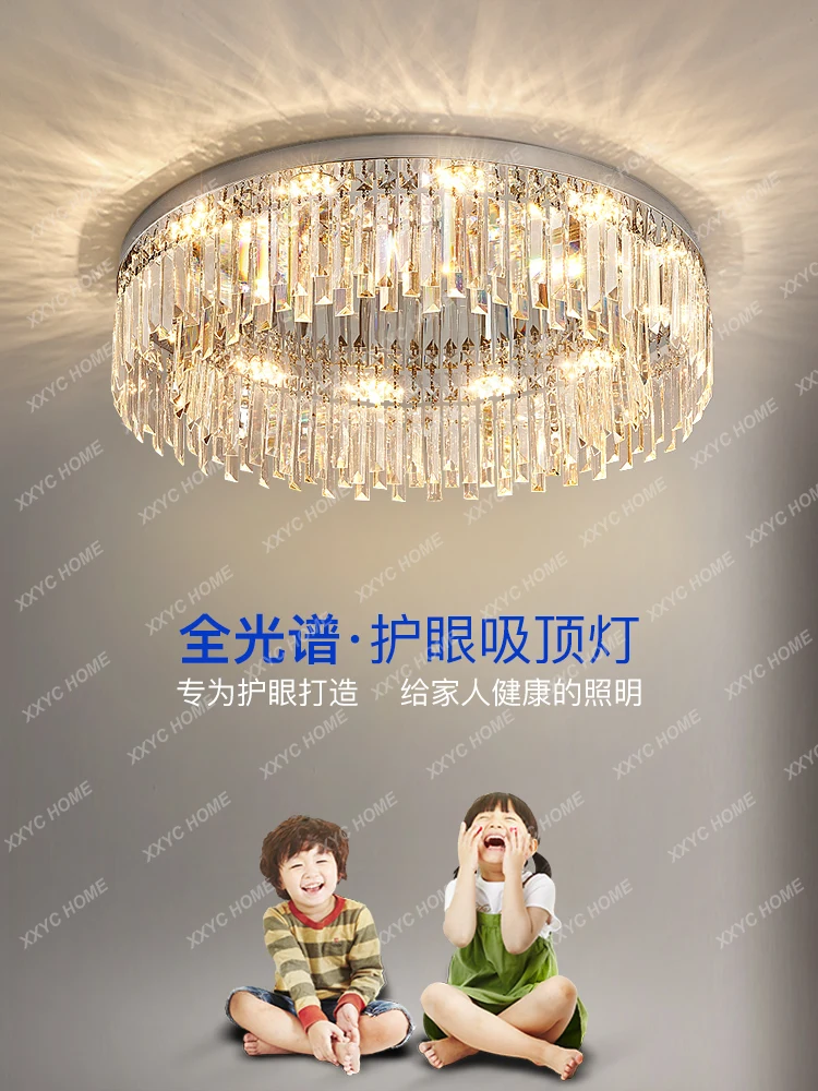 

Full spectrum light luxury living room crystal light ceiling light simple bedroom 2025 new combination whole house