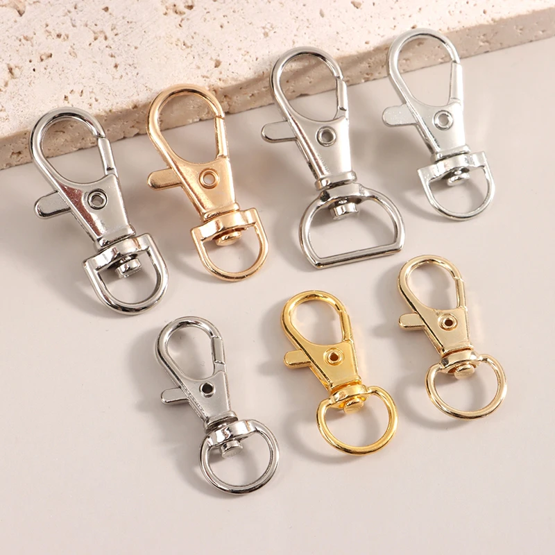 

10Pcs/set Metal Swivel Lobster Hook Clasp Keyring Snap Clasp Bag Jewelry Lanyard Trigger Buckle DIY Bag Accessories