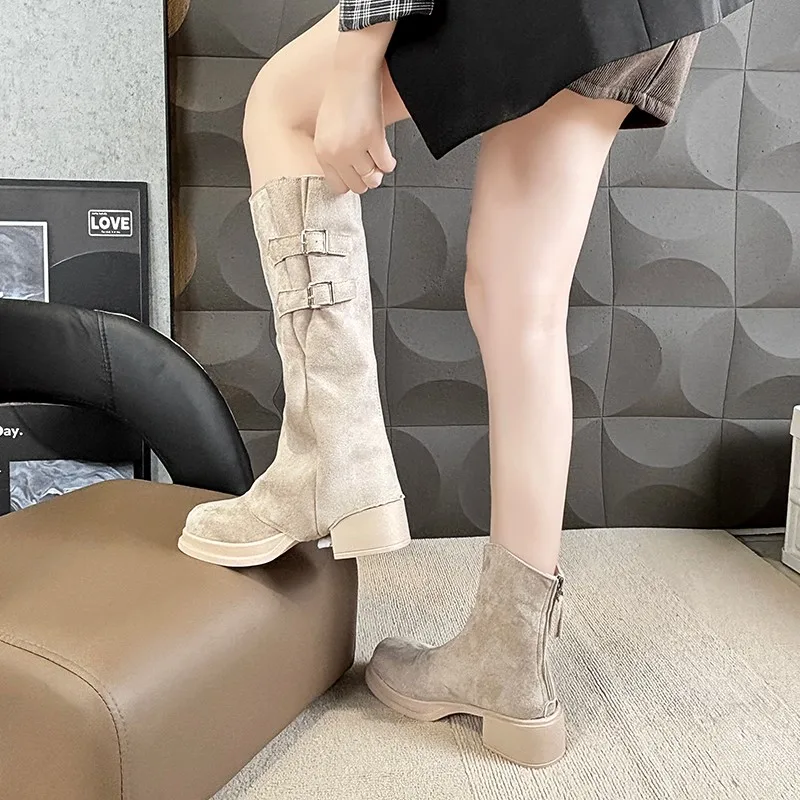 

Women's Long Boots2025New Hot-Selling High Tube Riding Boots Western Slim Cowboy Boots Melard Stacked Boots