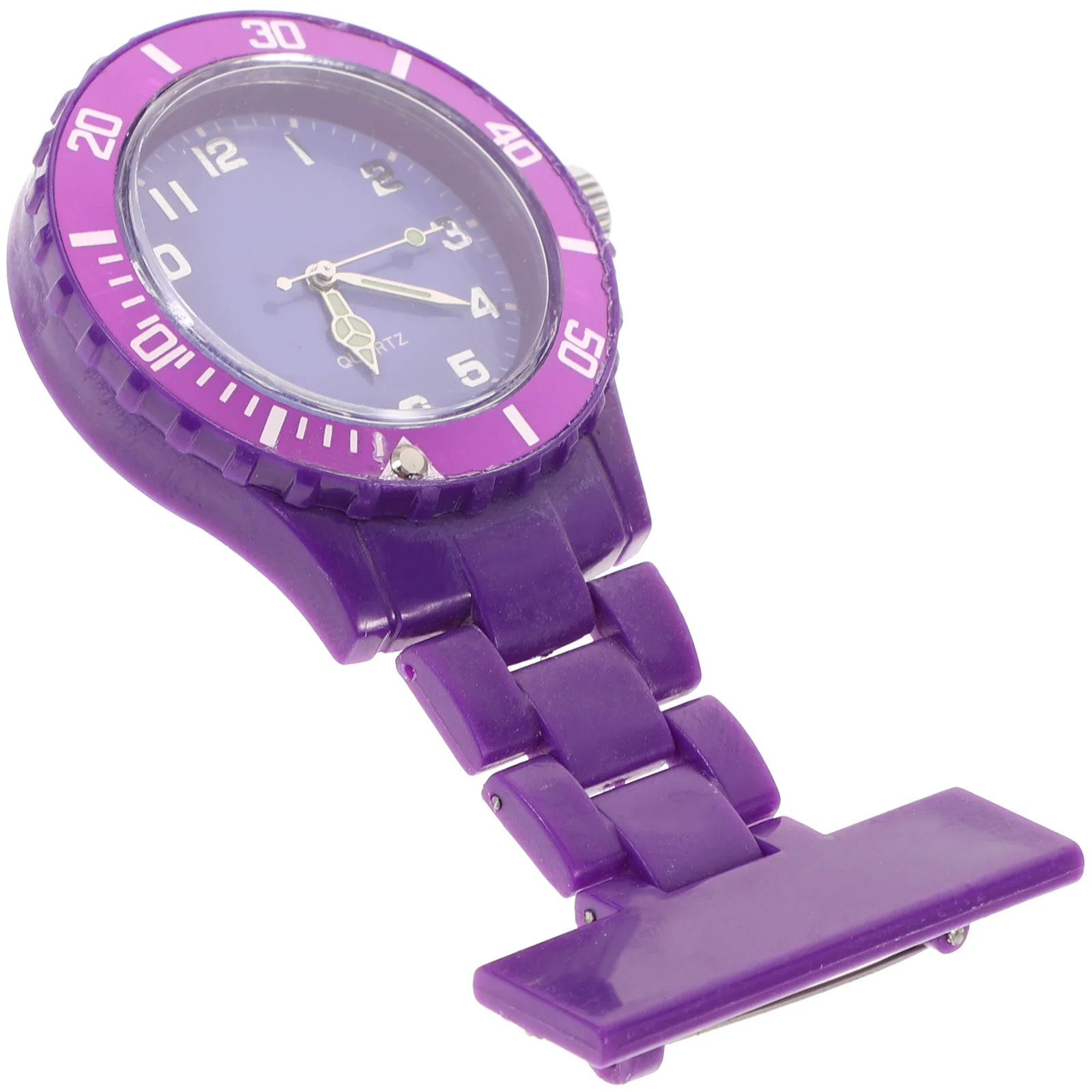 ساعة ممرضة أرجوانية بروش فوب بتصميم دبوس مادة ممتازة متينة ودقيقة لحفظ الوقت هدية للنساء والرجال والأطباء