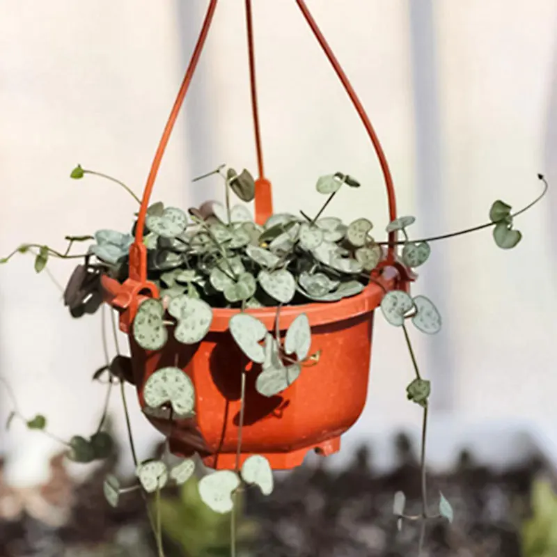 Plastic Planter Octagonal Hanging Basket Garden Plant Flowerpot Indoor Outdoor Hanging Balcony Flowers Pot With Hook Home Decor