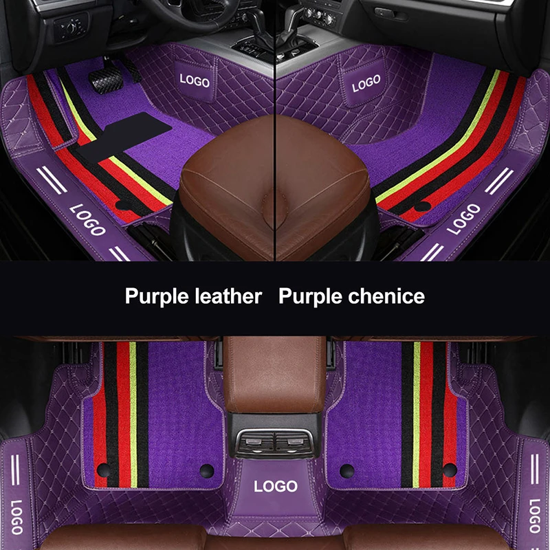 LeatherCustomization Double-Deck Car Floor Mat For For Audi All Medels A6L R8 Q3 Q5 Q7 S4 RS TT Quattro A7 A8 A3 A4 A5