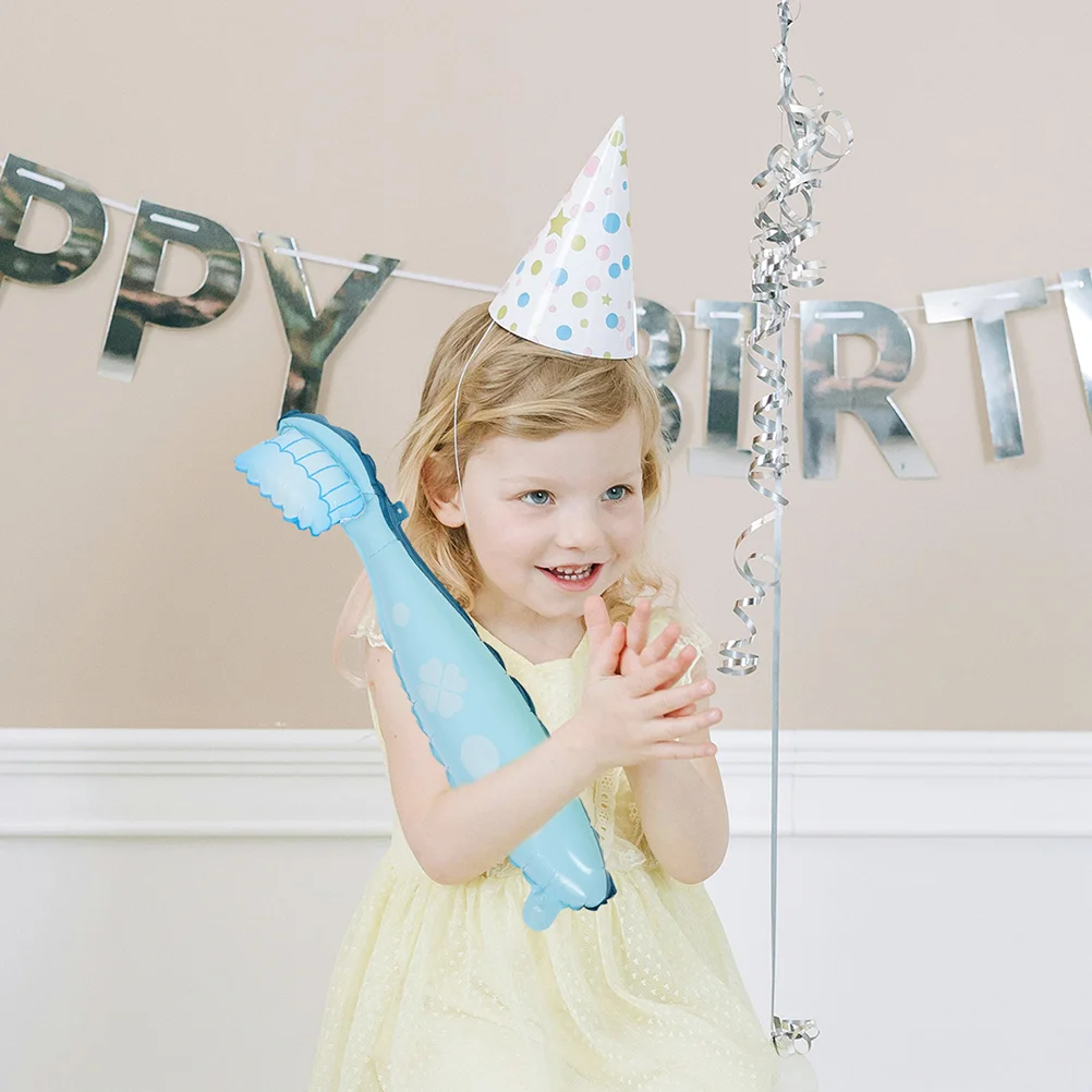 

2Pcs Large Toothbrush Birthday Party Decoration Eye-Catching Learning Tool Promote Teeth Brushing Toddlers Children