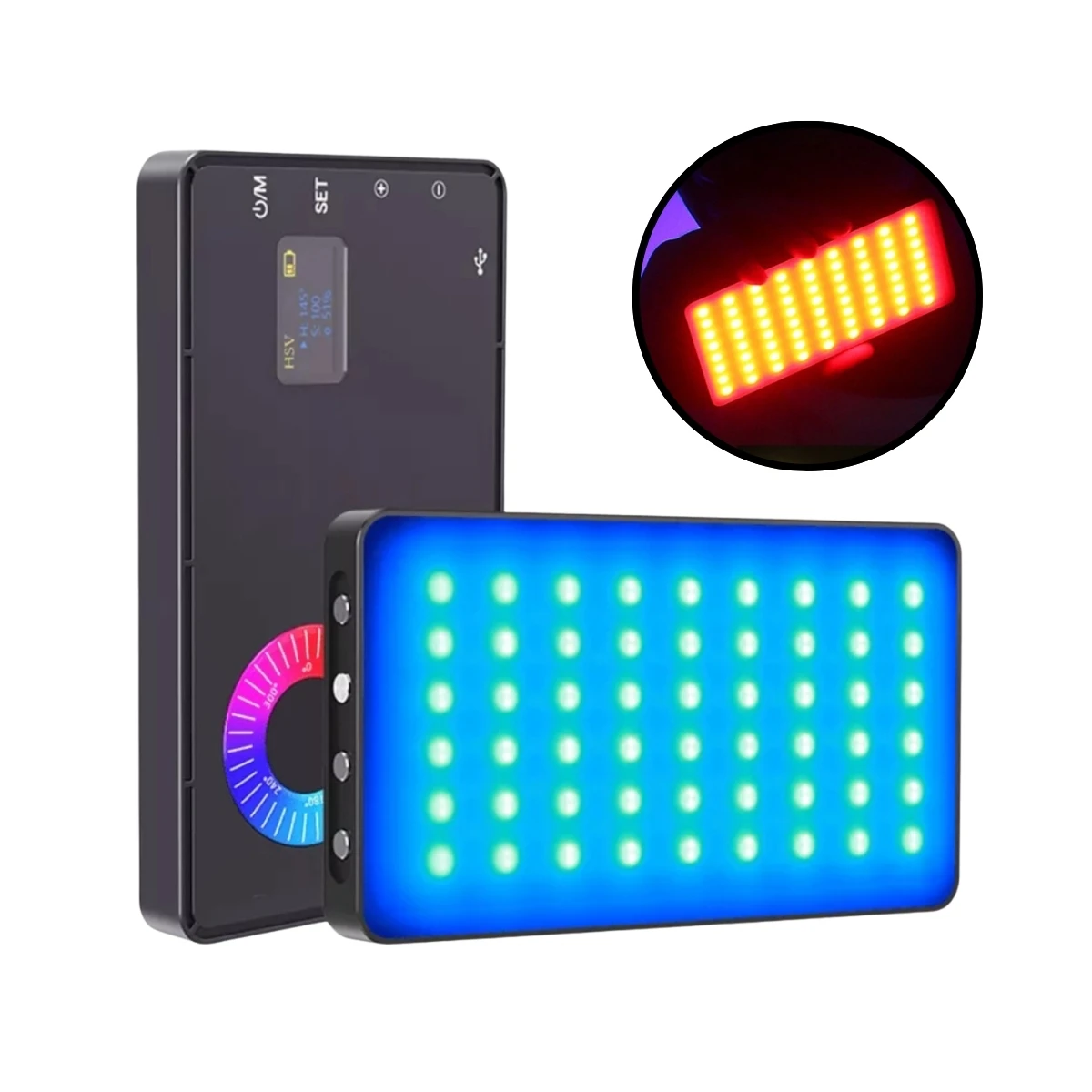 Mini LED Panel Portable Illuminator with PowerBank Bicolor RGB - LED-M1SE