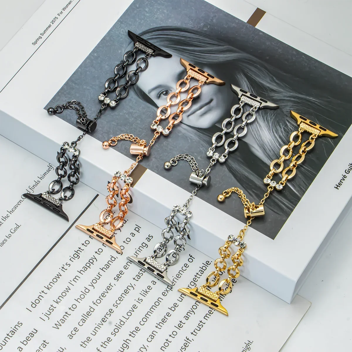 Металлический ремешок-цепочка для Apple Watch Band Series 10 42/46 мм Ultra 49 41 40 44 45 38 мм Женский ремень-браслет для IWatch Ultra 10 8 7 6