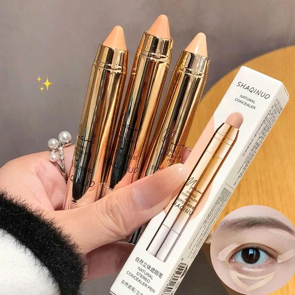 3 Color Concealer Crouching Silkworm Brighten Natural Acne Cover Circles Concealer Crouching Silkworm's Eye 3d Spots ﻿ Blac K1l4