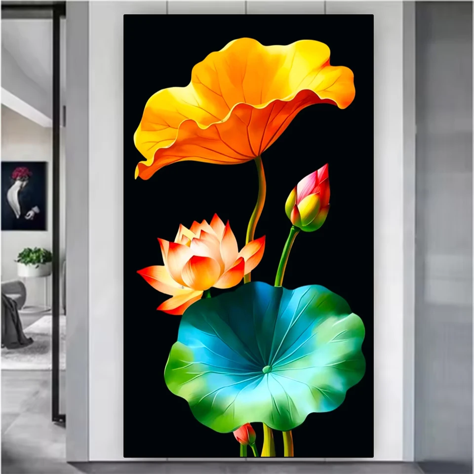 

5D DIY Diamond Painting New 2026 Lotus Full Diamond Mosaic Rhinestone Diamond Embroidery Kit Home Decoration Picture