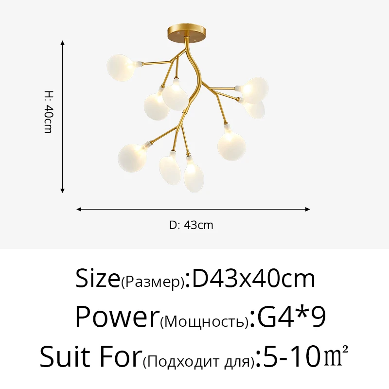 YongYing Lumin Moderne LED-Kronleuchter für Wohnzimmer Esszimmer Glühwürmchen hängende Decken leuchten Home Indoor-Dekor Luxus LED-Aufhängung Beleuchtung 6