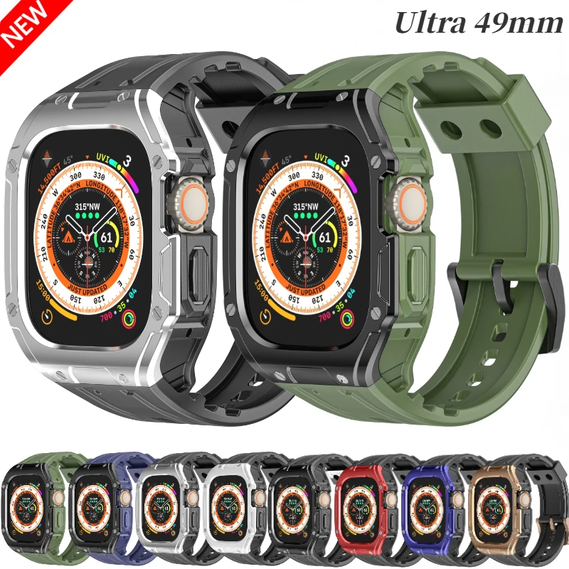 Modification Kit For Apple Watch Ultra 3-1 49mm TPU Protective Case+Strap iWatch Ultra/2/3 49mm Integrated Watchband Accessories