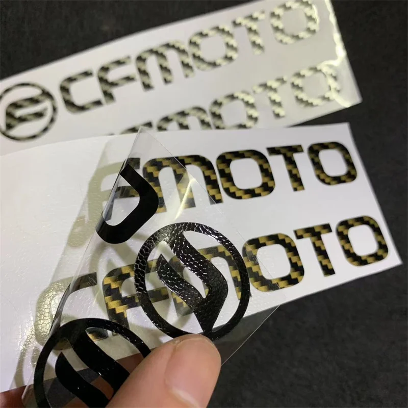 2PCS Motorcycle Refit Sticker CFMOTO Logo Decorative Carbon Fiber Vinyl Wrap Film Waterproof Colorful Decals For CFMOTO