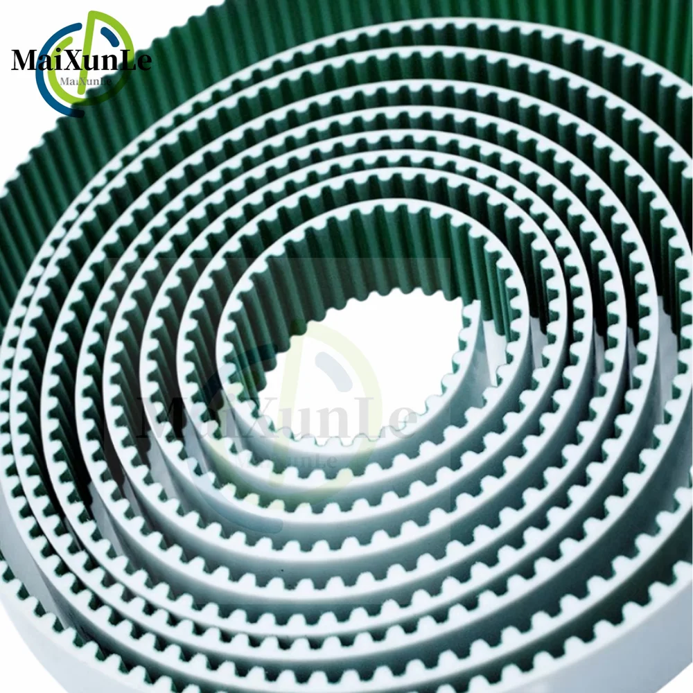 5M/S5M/8M/S8M Green Open Timing Belt Width 25/30/40mm Polyurethane Steel PU Synchronous Belt