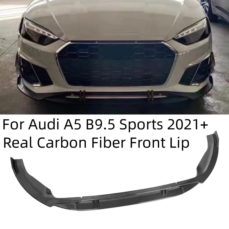 For Audi A5 B9.5 Sports 4-Door 2021-UP Carbon Fiber Front Lip 4PCS KB Style Diffuser Bumper Spoiler High Quality Car Accessories