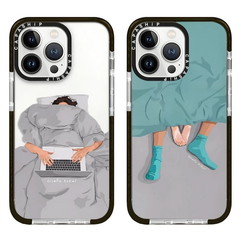 Not Want Work Lying Bed Illustration Case For iPhone 15 14 13 12 11 Pro X XS XR Max 7 8 Plus SE Soft TPU Shockproof Back Cover