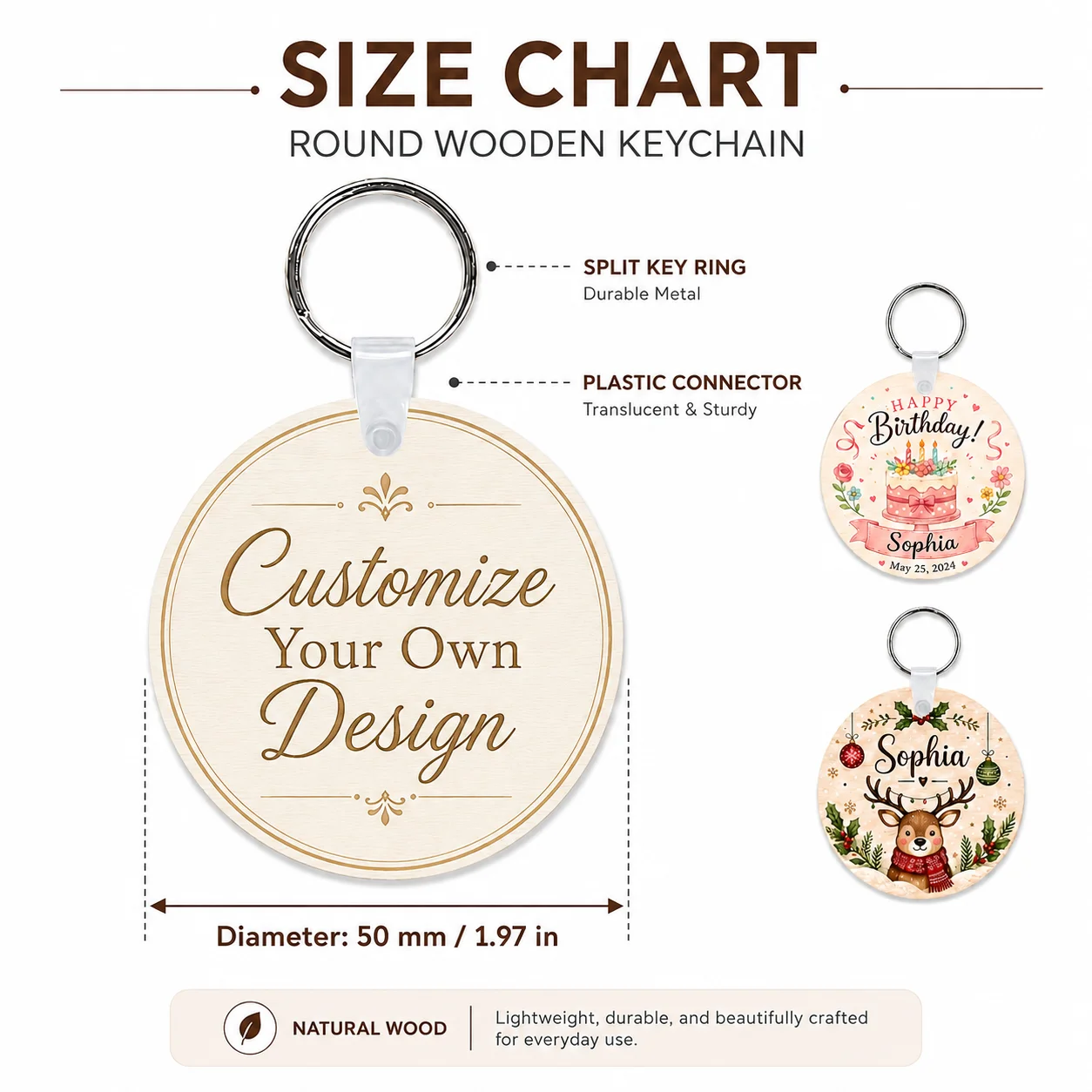 Personalized Wooden Hanging Ornaments - Customize with Name and Date - Suitable for Baptisms, Communions, Birthdays, Sleepovers, Weddings, Anniversaries - Elegant Table Centerpieces - Commemorative Gifts - Suitable for Girls, Boys, Adults - Birthday Party Decorations - Birthday Table Decorations