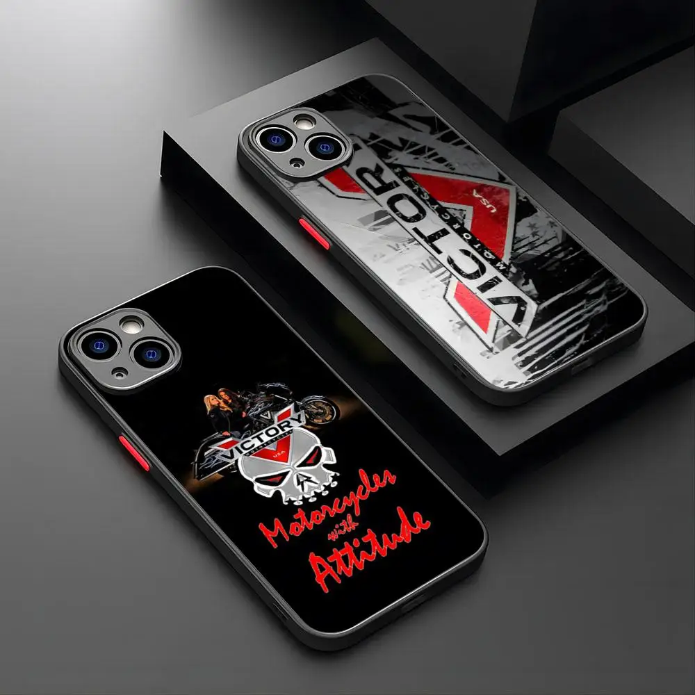 Phone Case For iPhone 15 14 12 13 11 Pro Max XR XS Max Mini X 7 8 VICTORY Plus matte shell MOTORCYCLES USA Cover