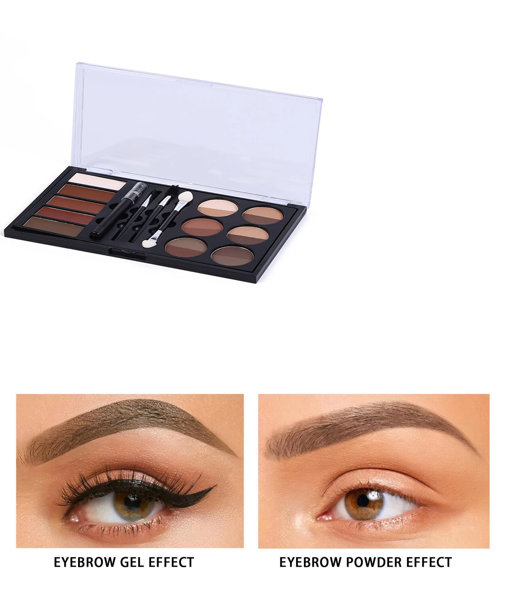 12Colors 3 in 1 Professional Eyebrow Kit Pro Palette Eyebrow Enhancers (New) Pomade Pencil Brush Drawing Tools