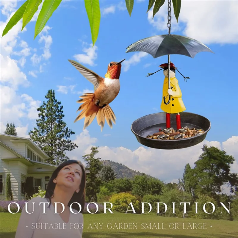 2025 Trend Girls Bird Feeder With Umbrella Bird Station For Wild Garden Birds Antique 1 PCS view 3