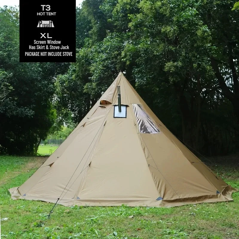 Tipi Hot Tent Screen Window,for Wood Buring Stove Bushcraft Family Camping Hunting Fishing