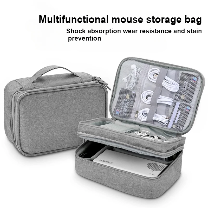 

Mouse Storage Bag Data Cable Power Bank Multifunctional Cation Protective Case Shock Absorption Anti Stain Mouse Storage Box