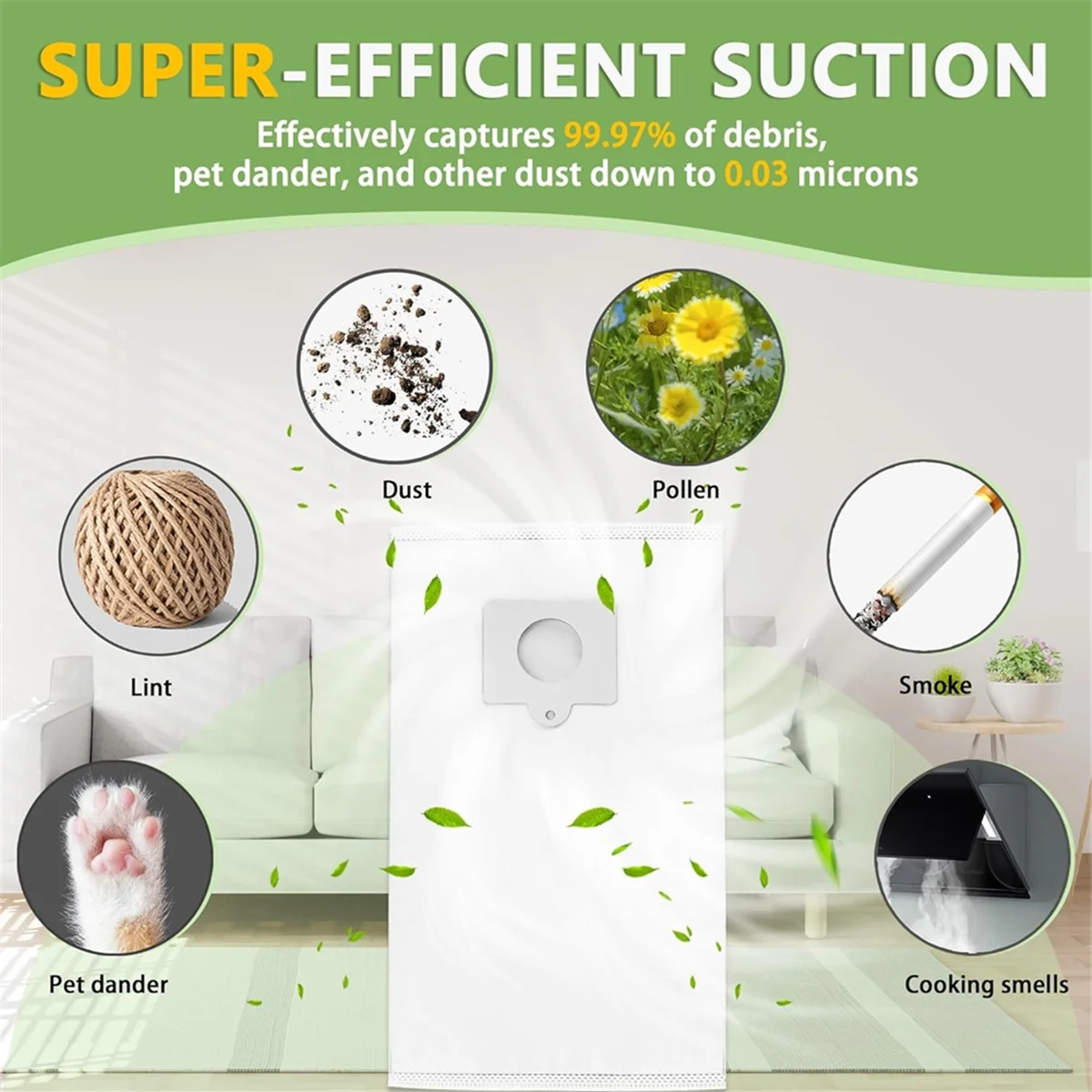 10PCS Replacement Dust Bag for Canister Type Q/C Vacuum 5055, 50557, 50558, 20-53292, 53291, 200 Series