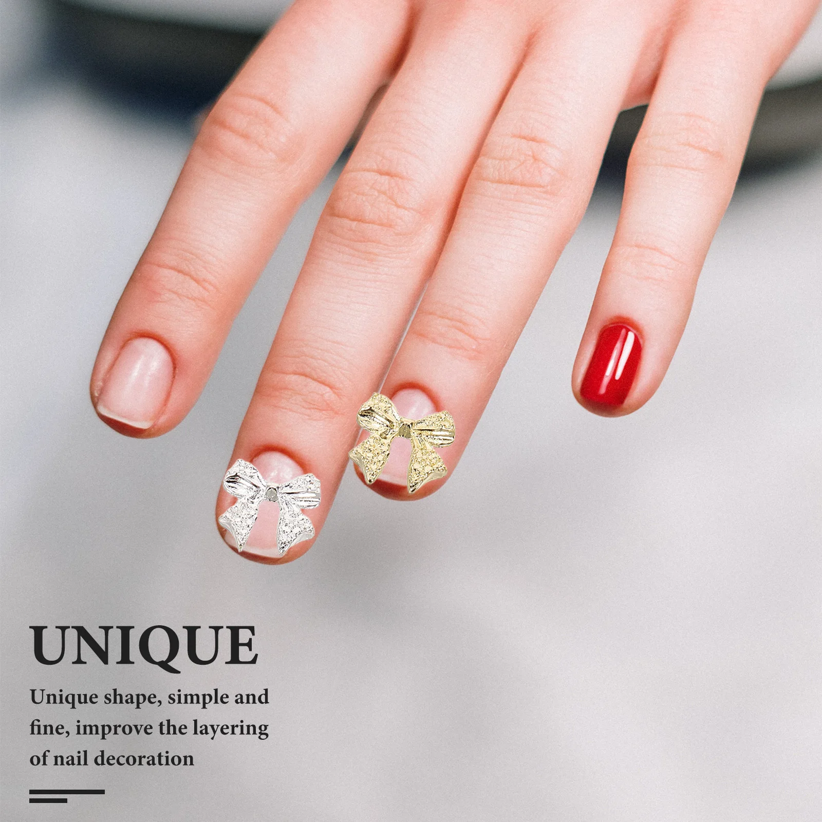 

100Pcs Shiny 3D Bowknot Nail Charms Metal Bowtie Flatback for Women Girls Manicure DIY Decor Bow Tie Nail Charms