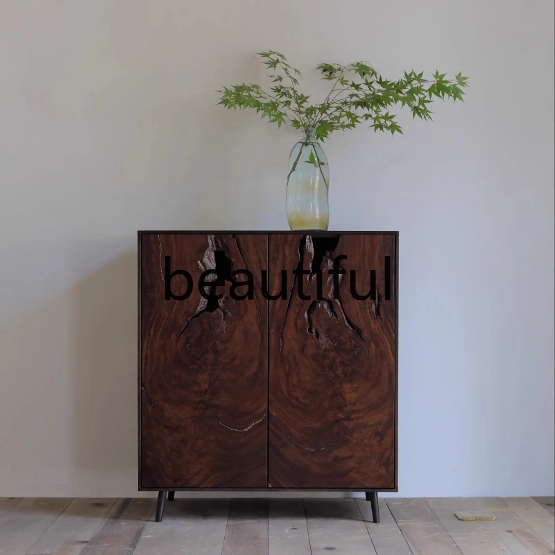 

Entrance cabinet, tea room side cabinet storage, solid wood wabi-sabi modern simplicity