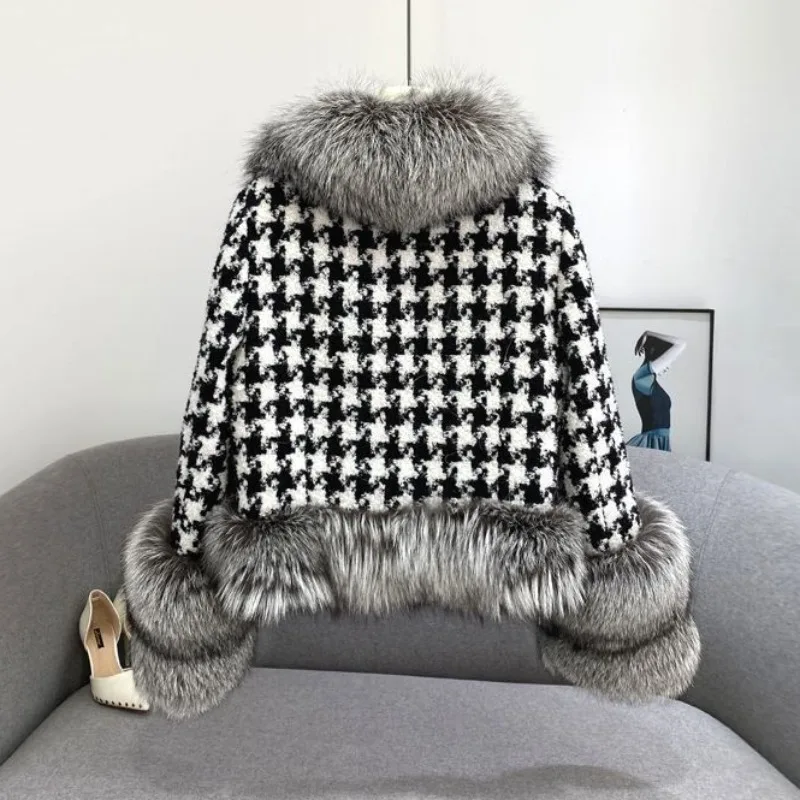 2023 inverno nuove donne cappotto di pelliccia di volpe sintetica moda Patchwork sottile corto caldo capispalla temperamento femminile Casual tutto-fiammifero capispalla