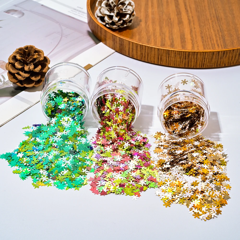 حورية البحر تأثير الترتر مسمار الفن اكسسوارات الديكور المبهر مسمار بريق رقائق قوس قزح عيد الميلاد مابل ليف مانيكير العرض #1