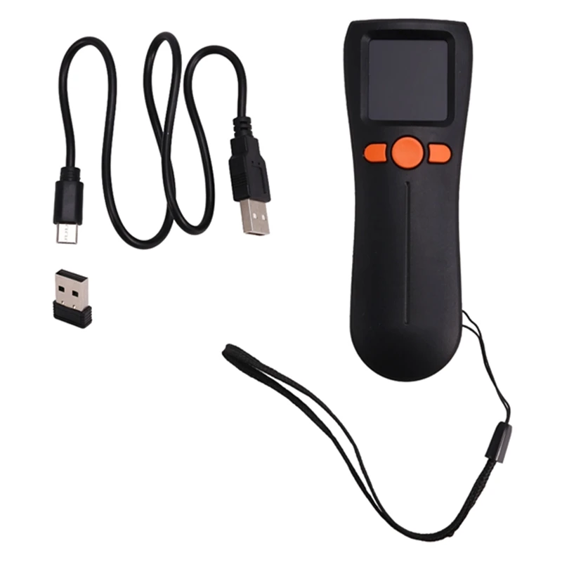 Portable Mini Bluetooth Scanner 1D/2D Code Wireless Barcode Scanner With Large Screen Display Storage