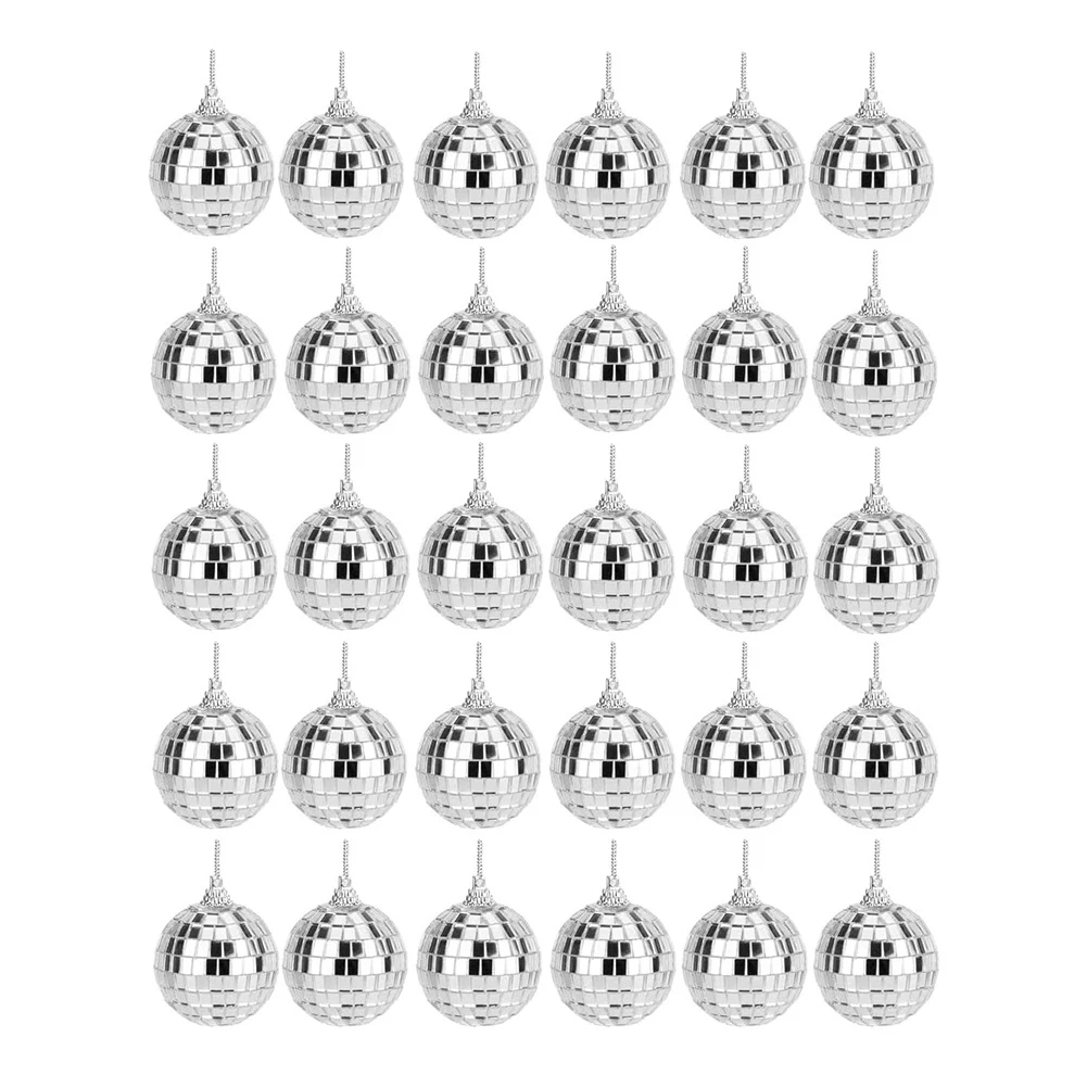 

30Pcs Mirror Disco Balls-Disco Party Decoration Bright Reflective Mirror Christmas Balls for Christmas, Wedding Etc.