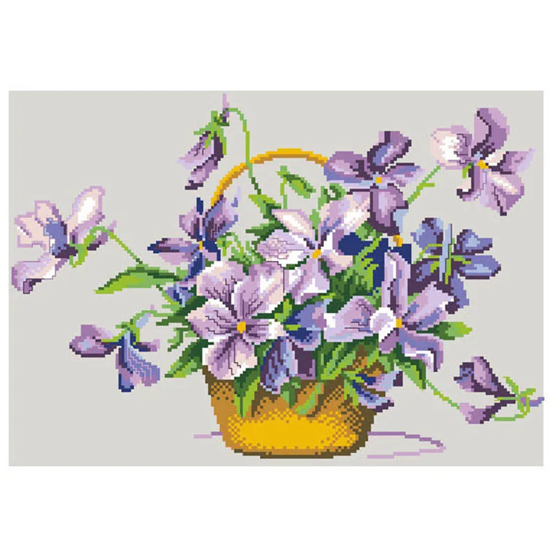 Orchid DIY Craft Stich Cross Stitch Package Cotton Fabric Needlework Embroidery Crafts Counted Cross-Stitching Kit