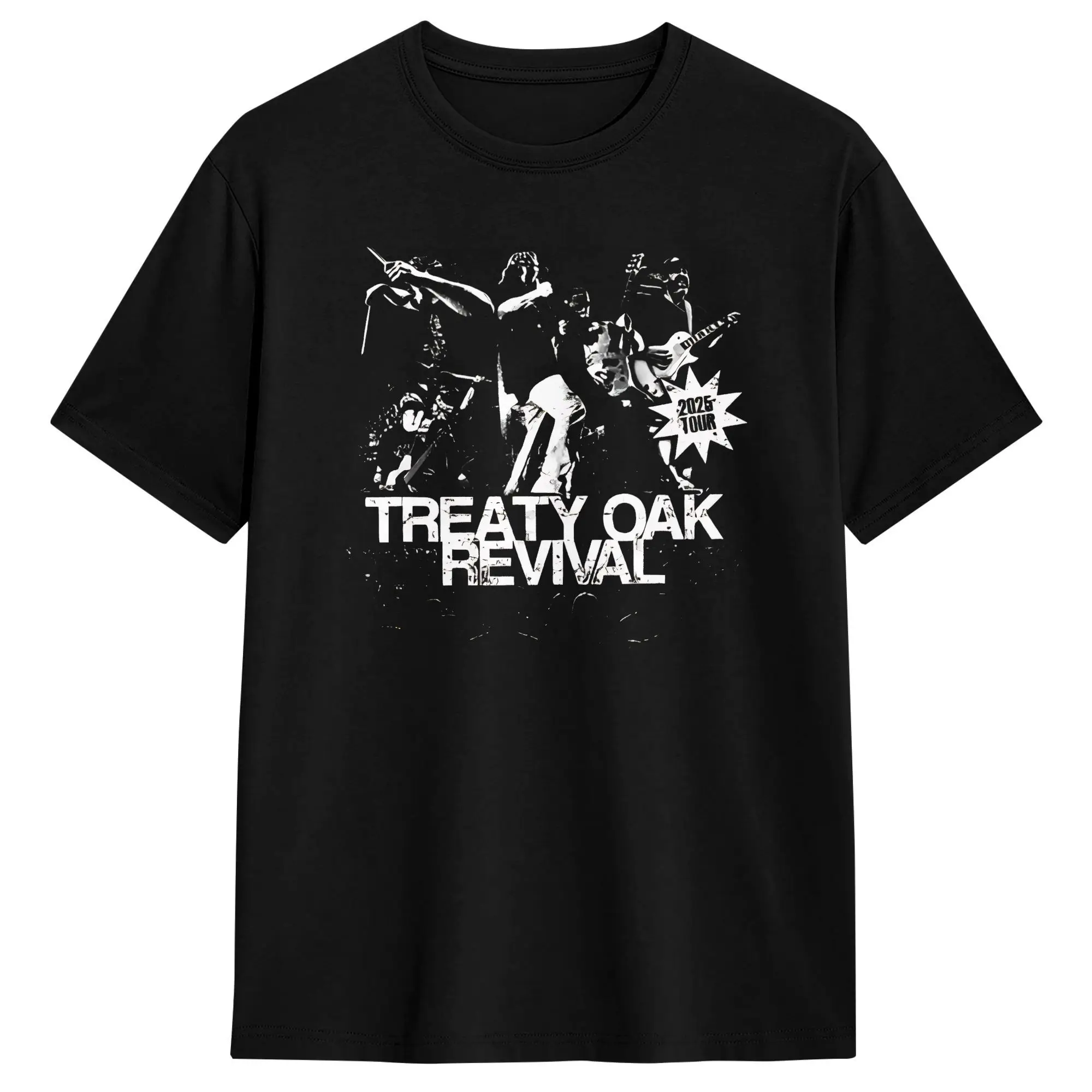 Country Music Band Treaty Oak Revival Men T Shirt Vintage Tee Shirt Short Sleeve O Collar T-Shirt Cotton Graphic Printed Tops