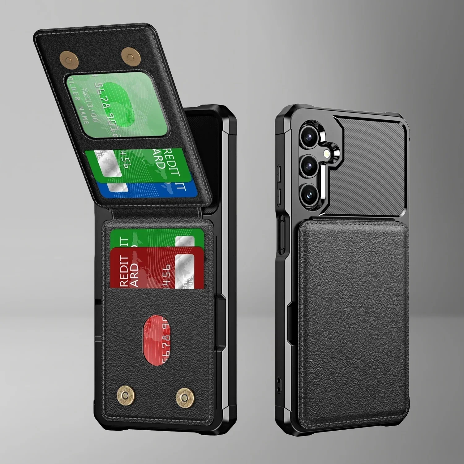 For Samsung Galaxy S26 S25 S24 S23 S22 Ultra Plus FE A57 A37 A27 A17 A56 A36 A16 A55 A35 A15 A05s Card Holder Slot Phone Case