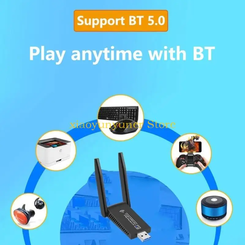 

P9JB 1300M Usb3.0 Wlan Receiver Bluetooth-compatible5.0 Wireless Card 2.4