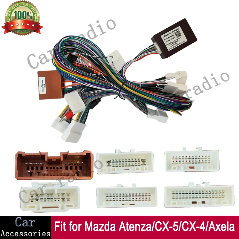 For Mazda Atenza/CX-5/CX-4/Axela 2014-2019 Car Radio GPS MP5 Android Player Wiring Harness Power Cable Canbus