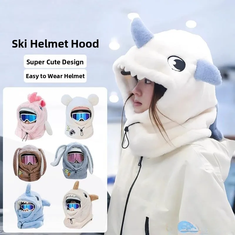 

Мультяшный чехол для лыжного шлема, внешняя шапка, декоративная защита лица, ветрозащитная, теплая, зимняя, спортивная, аксессуары для активного отдыха, кепка