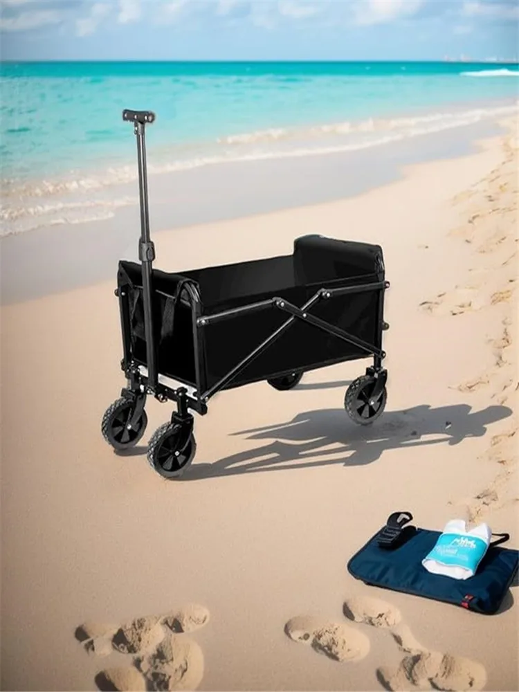 Folding Cart Outdoor Camping Trolley 4L Portable Cart Family Travel Table Garden Beach Trolley Shopping Cart Camping Equipment