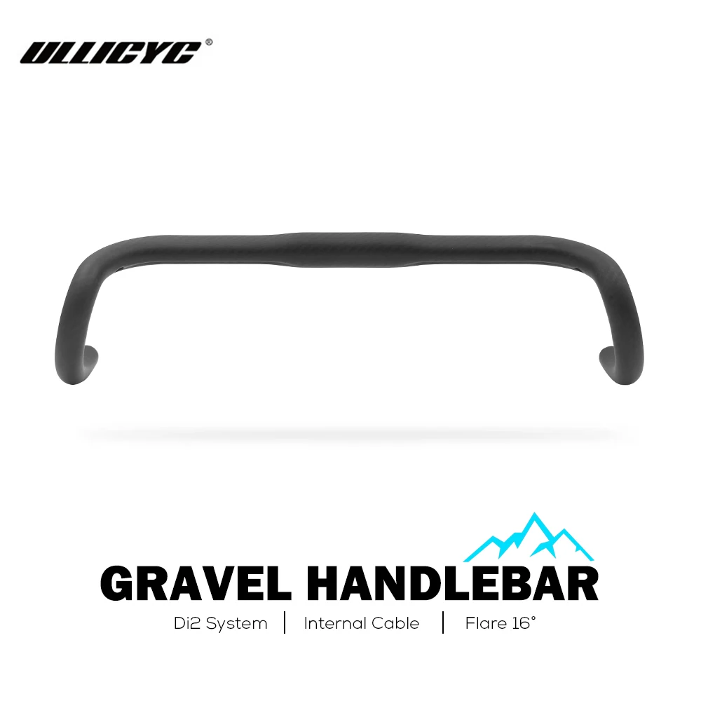 Ullicyc New Carbon Gravel Handlebar Ultralight Big Flare 16° Bar Cycle Cross Road Bike Handlebars Carbon Fiber Bicycle Cockpit