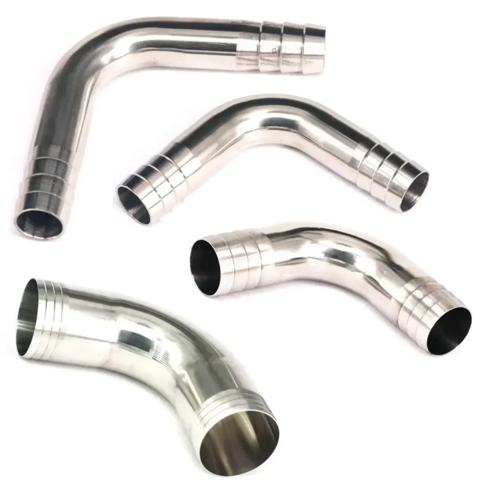 Fit Tube I.D 12.7/16/19/22/25-89mm 304 Stainless Steel Sanitary 90 Degree Elbow Pipe Fitting Hose Barb Connnector