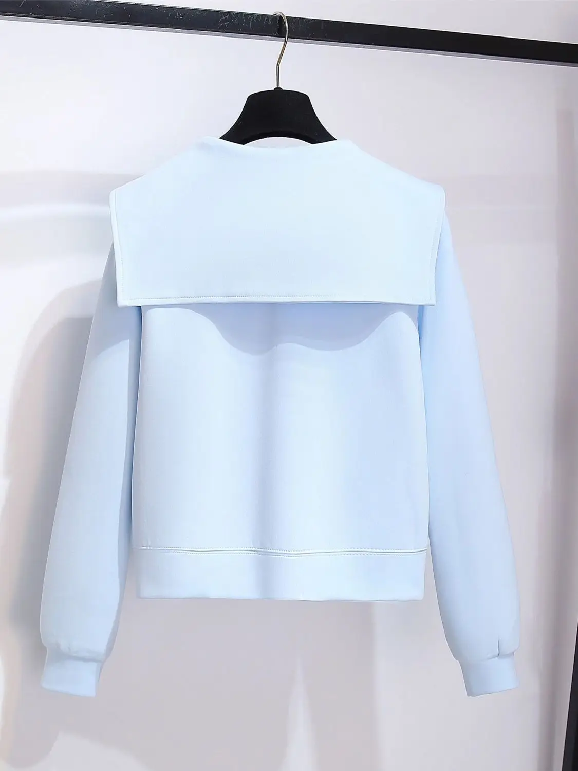 Long Sve Zipper Design Sweatirt Navy Doll Collar Dames vroege herfst nieuwe Sle ort Top Moisture ng Koreaanse versie