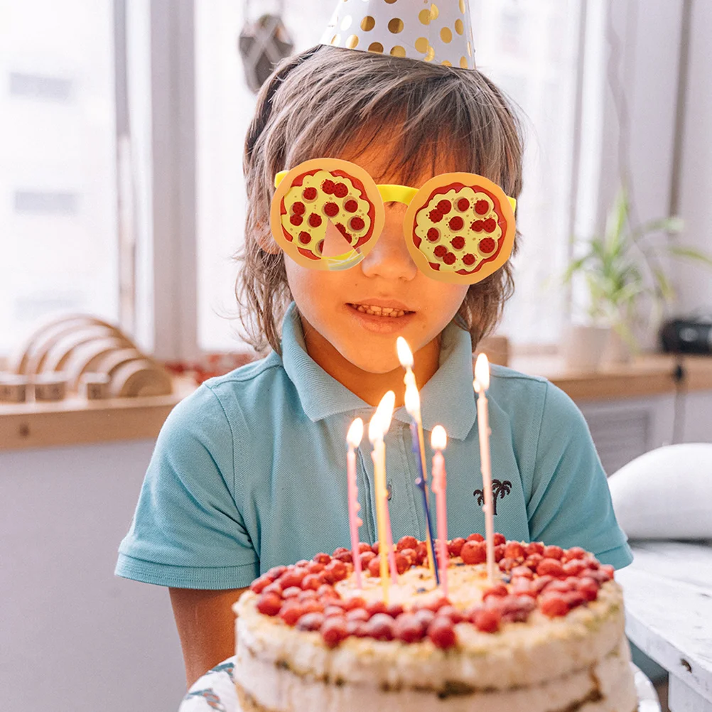 

2Pcs Valentine's Day Party Eyeglasses Pizza Shaped Unisex Funny Photo Booth Props Novelty Party Decorative Glasses Gathering