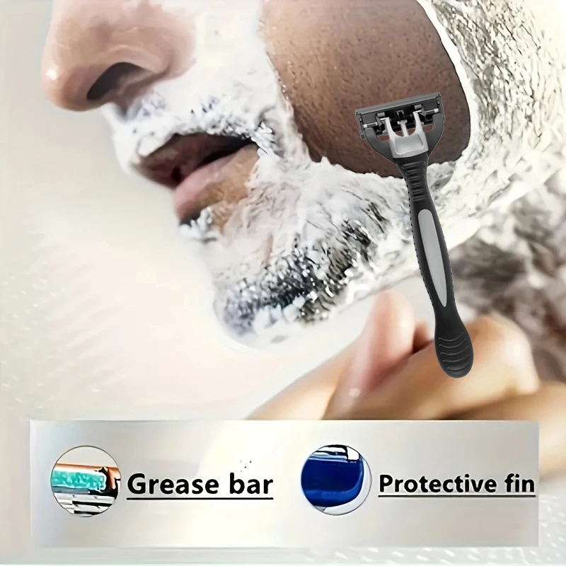 جديد ماكينة حلاقة الرجال الحلاقة 6 طبقة الفولاذ المقاوم للصدأ شفرة ماكينة حلاقة قابلة لإعادة الاستخدام سلامة الحلاقة إزالة الشعر ماكينة حلاقة المستوردة شفرة أداة متعددة #6