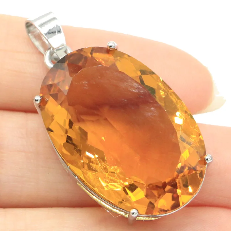 Buy 5 Get 1 Free 40x20mm Eye Catching 11.5g Big Gemstone Golden Citrine Pink Tourmaline London Blue Topaz Silver Pendant